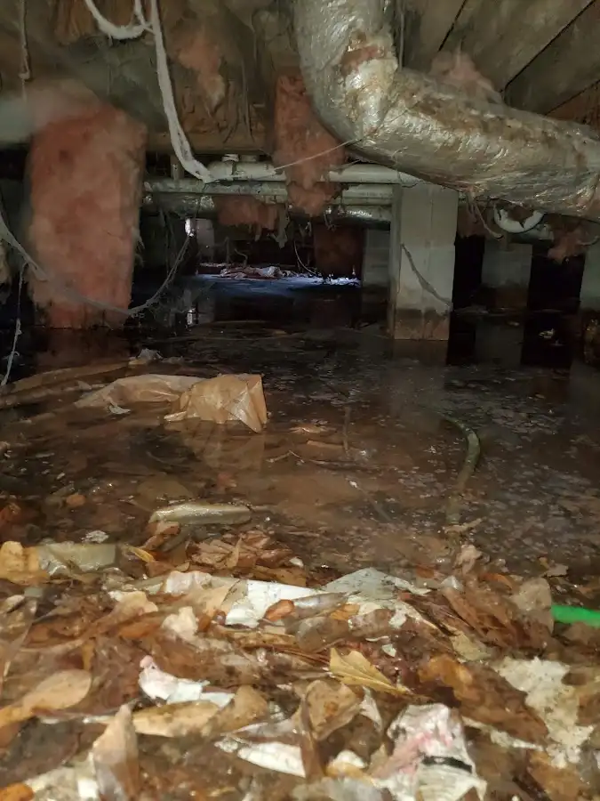 Crawl space flood assessment for Commercial Water Damage Restoration in Sharon